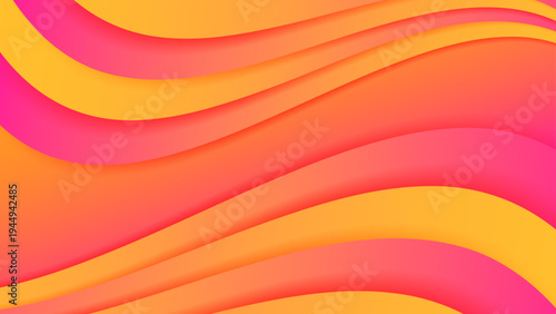 Abstract liquid wave design featuring smooth flowing layers of orange pink and yellow for modern artistic backdrops