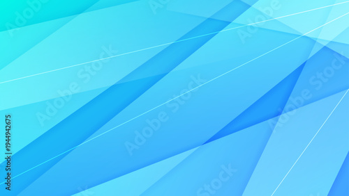 Clean blue and cyan gradient background with overlapping diagonal layers and thin white lines