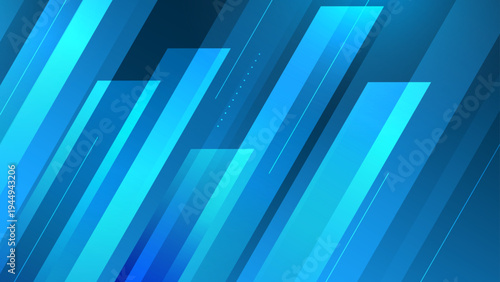 Deep blue cyber themed background with neon light effects and geometric bars for software and innovation concepts