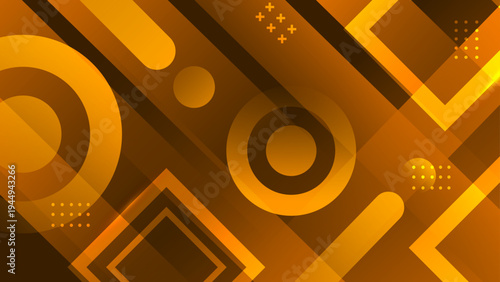 Sophisticated orange and bronze background featuring dynamic geometric patterns and warm light gradients for creative projects