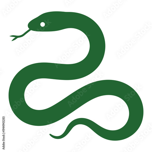 green snake vector illustration