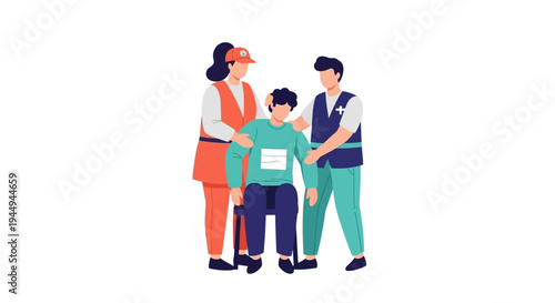 Healthcare Professionals Delivering Timely First Aid and Compassionate Support to a Person Requiring Assistance