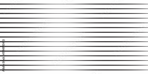 Abstract black horizontal lines with tapered wave effect, creating a modern optical illusion pattern for stylish backgrounds and contemporary graphic design.