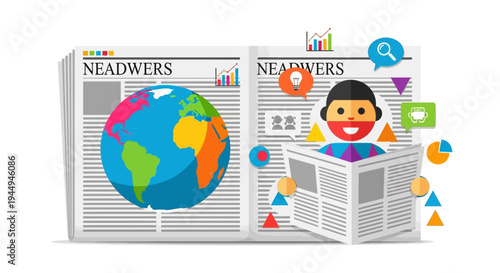 Dynamic Global Information Dissemination and Data Insights An Illustrated Concept for News and Communication Strategies