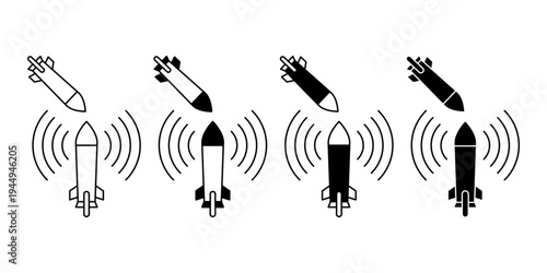 Anti Missile Defense Interception System Symbol For Strategic Air Protection Technology Color Icon