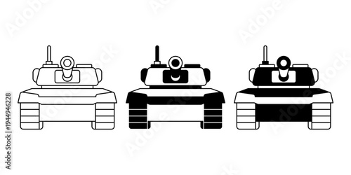 Battle Tank Armored Vehicle Symbol For Ground Warfare Military Defense Equipment Color Icon