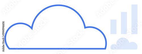 Cloud computing concept. Cloud computing connects devices for seamless data access. Cloud computing supports growth and analytics for businesses. Perfect for tech, IT, data, innovation