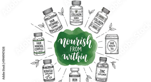 Set of 10 supplement bottle icons vector