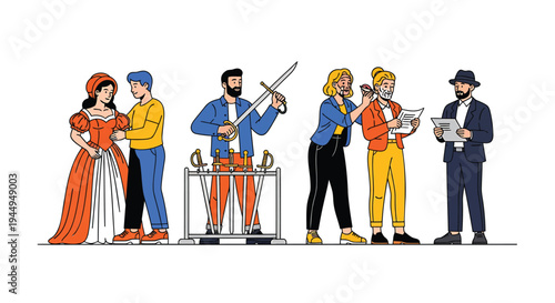 Set of 6 people in different professions vector