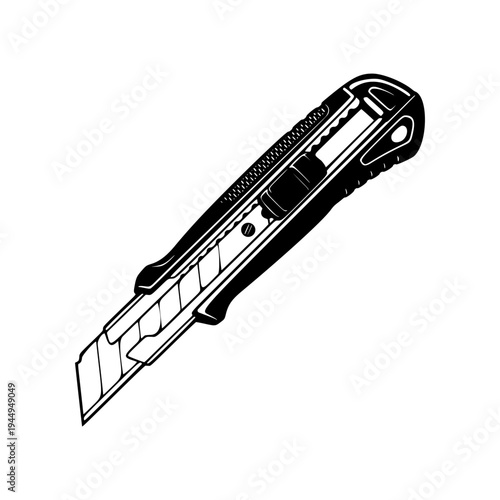 Utility Cutter Knife Tool Illustration
