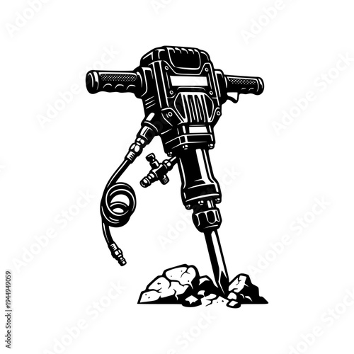 Jackhammer Construction Tool Illustration