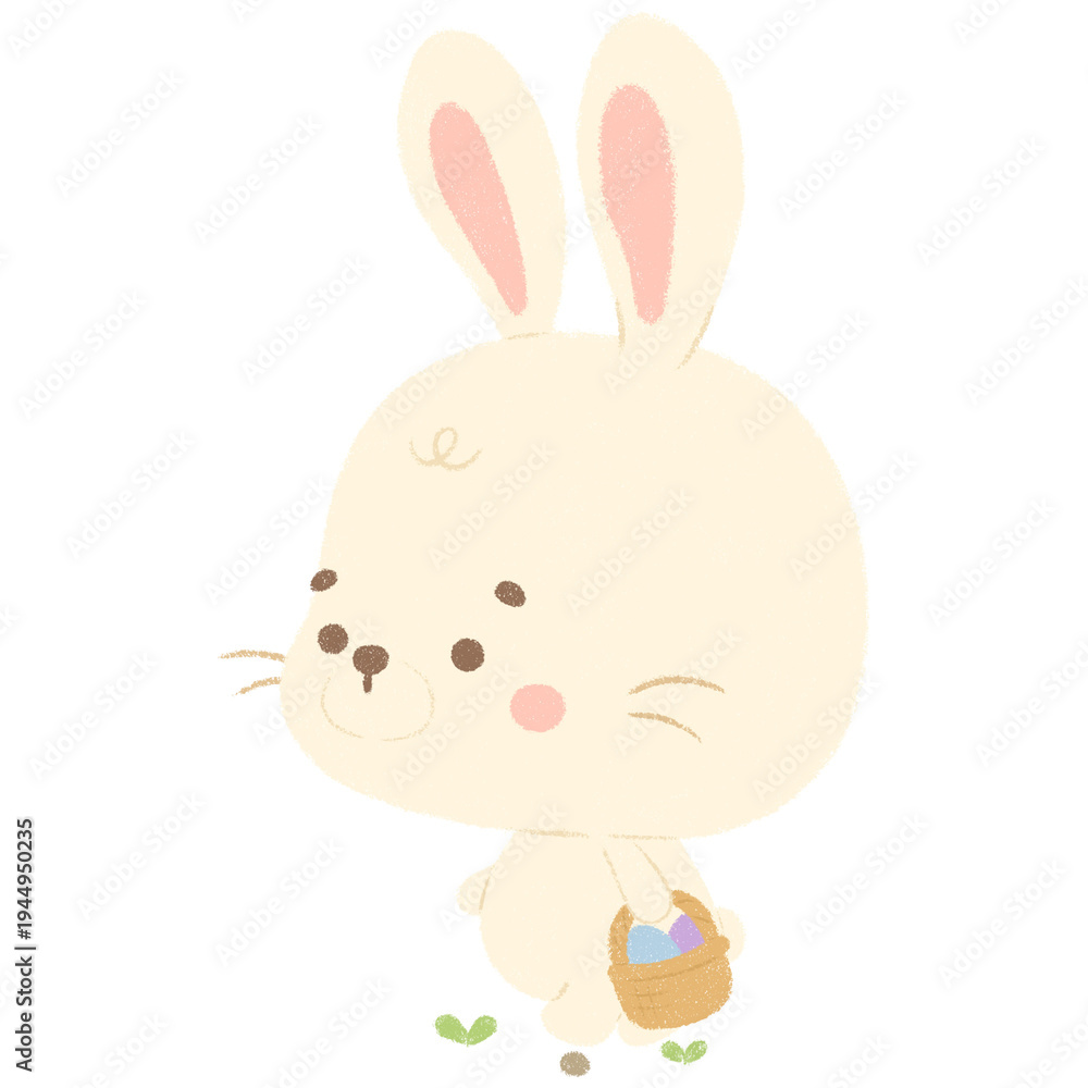 Obraz premium easter bunny with easter egg basket