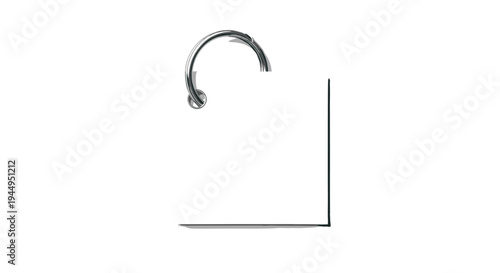 A minimalist white door hanger with a silver metal ring and a dark green edge casts a subtle shadow.