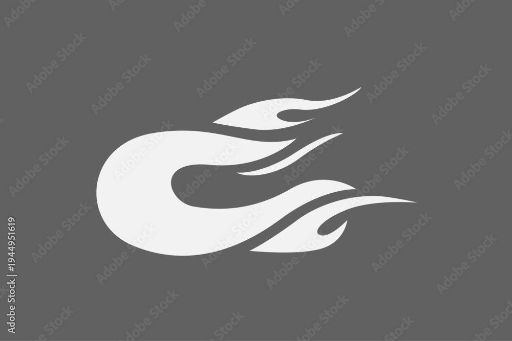 Obraz premium Flame fire move letter C logo