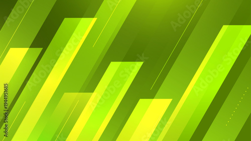 Fresh green background with overlapping slanted rectangles and subtle light dots perfect for ecology or tech