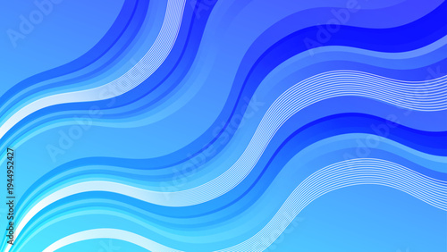 Cool aquatic backdrop featuring layered blue gradients and white lines