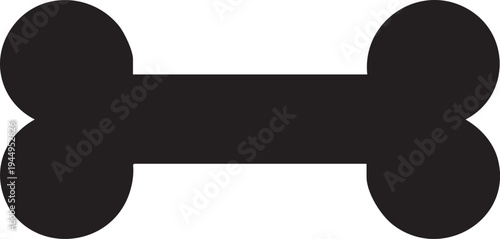 Simple Black Dog Bone Icon Minimal Pet Food Symbol Cute Animal Care Illustration Design