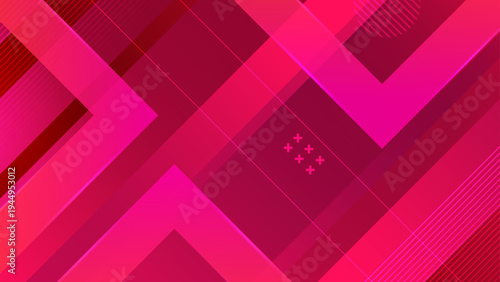 Bold red abstract background featuring dynamic geometric layers and creative diagonal stripe patterns for high impact design