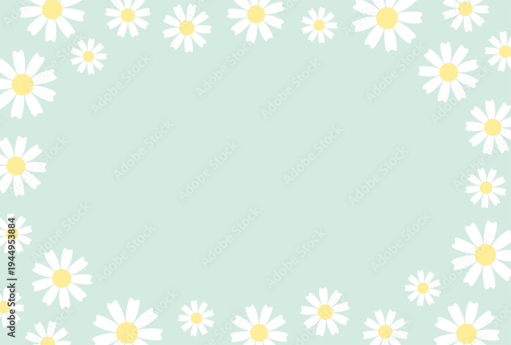 Obraz premium vector background with daisy flowers frame