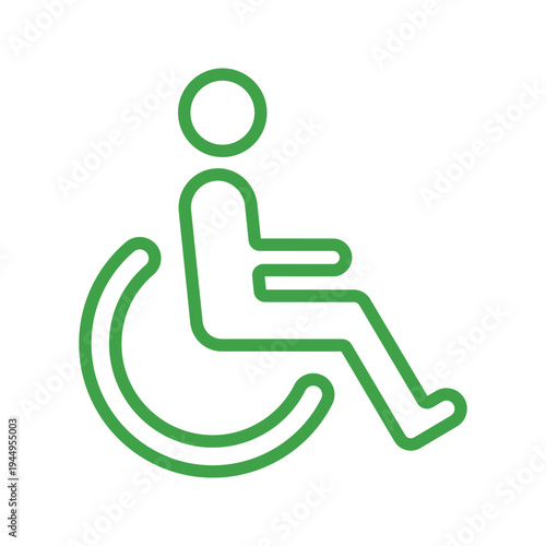 車椅子のカラーアイコン・マーク