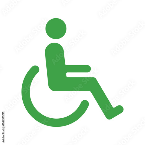 車椅子のカラーアイコン・マーク