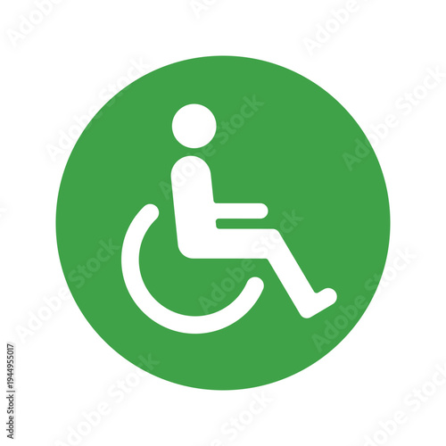 車椅子の丸いカラーアイコン・マーク