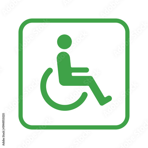 車椅子の四角いカラーアイコン・マーク