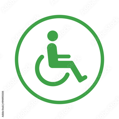 車椅子の丸いカラーアイコン・マーク