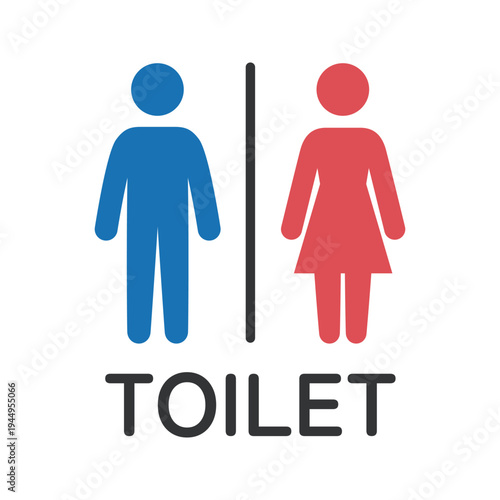 人のシルエットのカラーTOILETアイコン