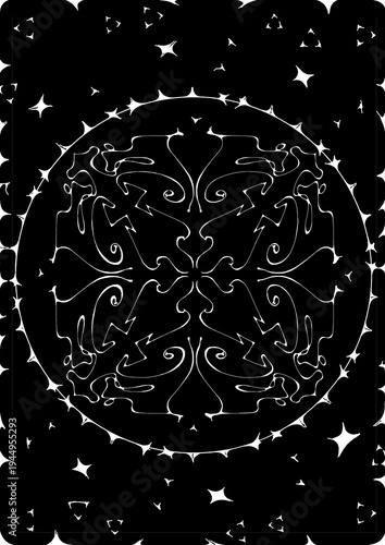 Digital print pattern design bohemian tropical black art
