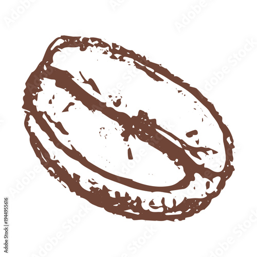 Hand drawn fresh roasted coffee bean Arabica robusta seed doodle Single element for print, web, design, decor