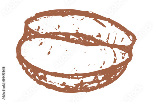 Hand drawn fresh roasted coffee bean Arabica robusta seed doodle Single element for print, web, design, decor
