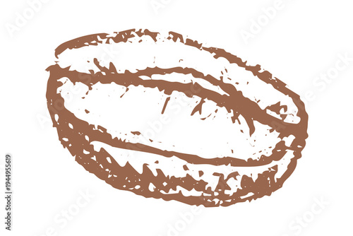 Hand drawn fresh roasted coffee bean Arabica robusta seed doodle Single element for print, web, design, decor