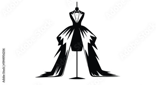 Black vector dress on mannequin silhouette