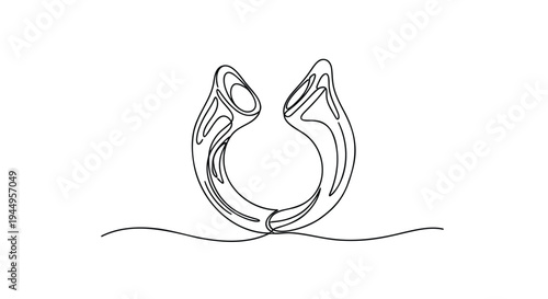 Vector illustration of two fish forming a circle