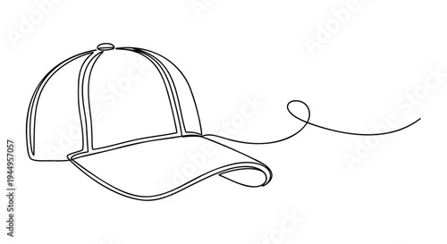 Vector illustration of a baseball cap with flowing string