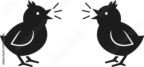 Two angry birds facing each other Vector