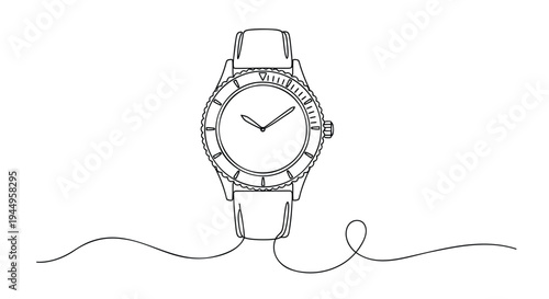 Vector illustration of a wristwatch with strap
