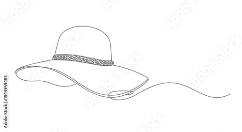 Vector illustration of a cowboy hat with chin strap