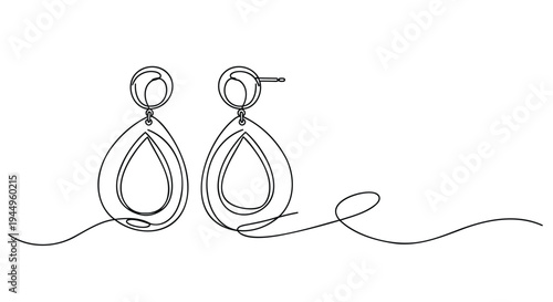 Vector illustration of teardrop earrings