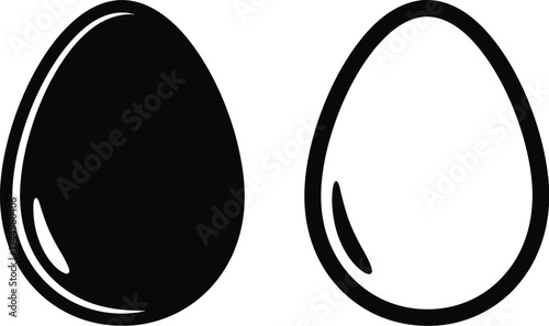 Black and white eggs illustration Vector