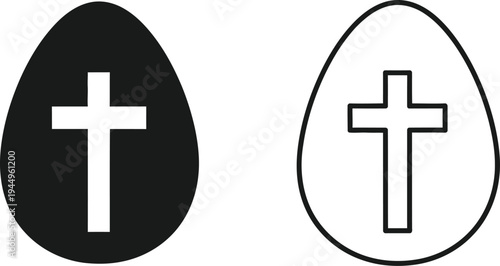 Easter egg cross symbol christian faith Vector