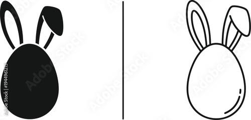 Bunny ears silhouette illustration Vector