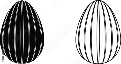 Easter eggs line art Vector