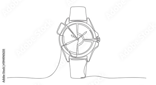Vector line art of a wristwatch