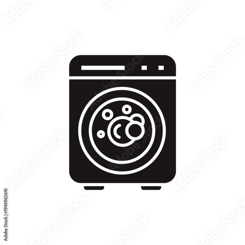 washing machine icons minimalist flat style design, washing machine Vector illustration on white background