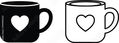 Heart design mugs Vector