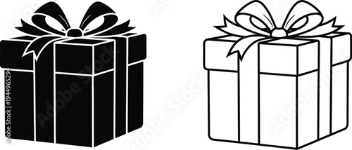 Gift boxes with ribbons Vector