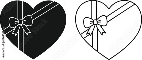 Heart shaped gifts with ribbons Vector