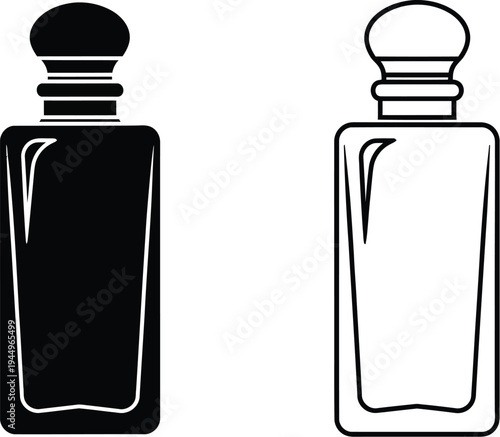 Black and white perfume bottles Vector